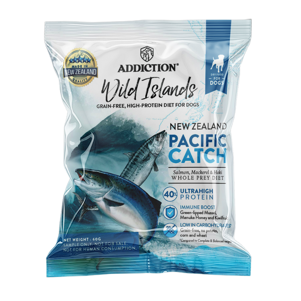 [Trial Pack] Wild Islands Pacific Catch Premium King Salmon, Mackerel & Hoki Dry Dog Food 60g