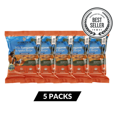 Wild Kangaroo & Apples Dry Dog Food -Trial Pack Bundle of 5 (60gx5)